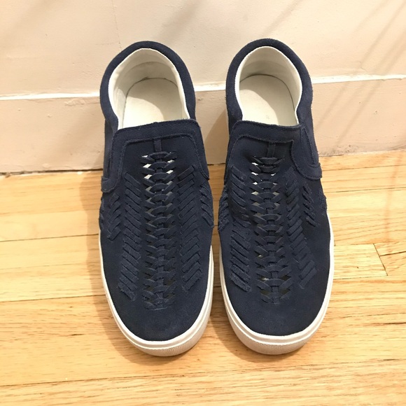 JSlides Navy Woven Suede Sneakers - Picture 3 of 4